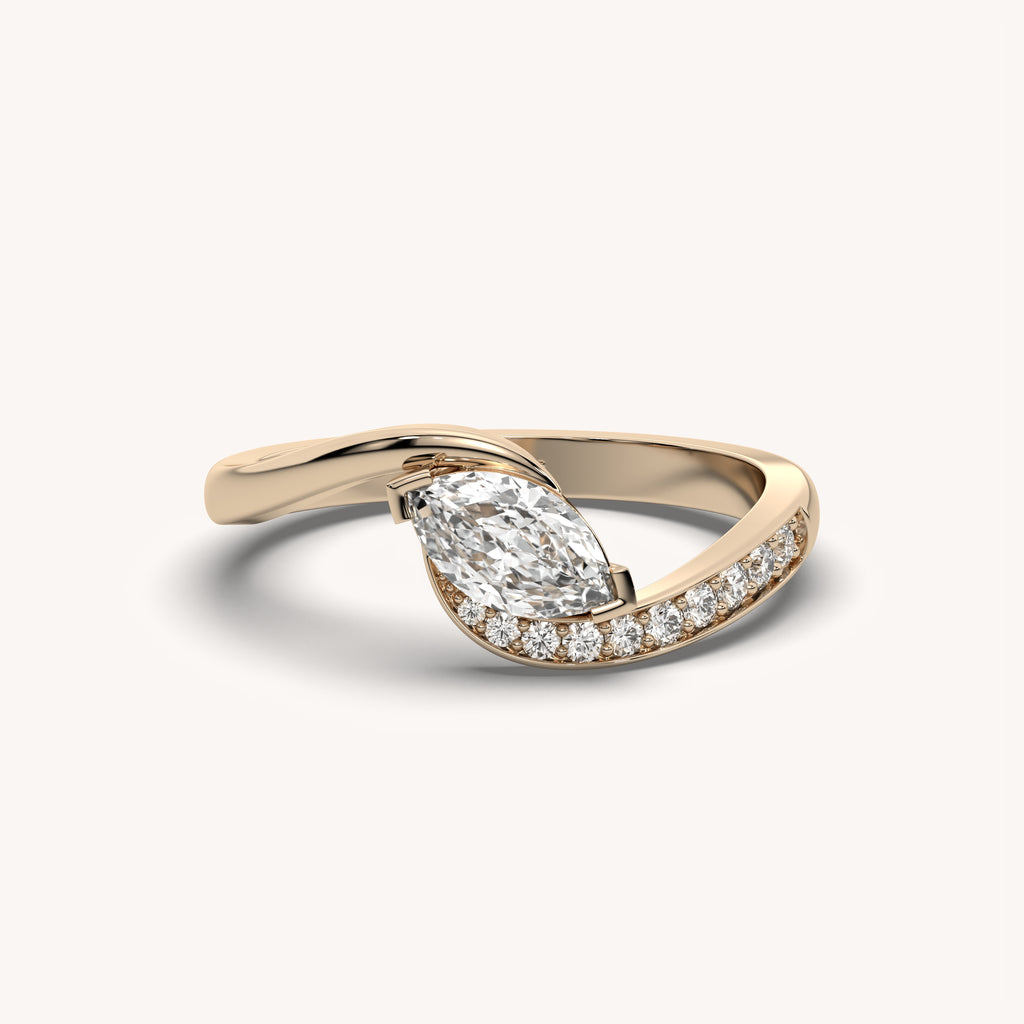 Marquise Cut Lab-Grown Diamond Bypass Ring