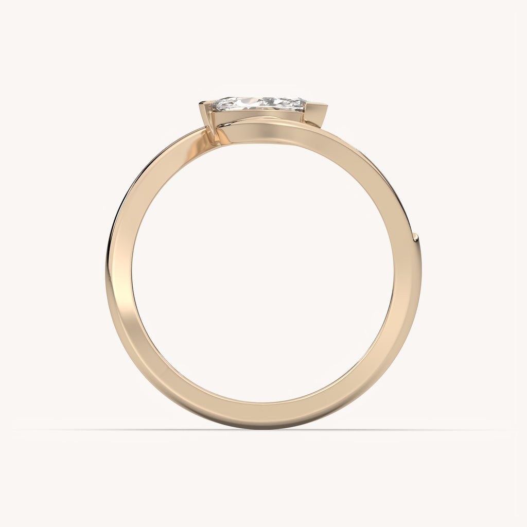 Marquise Cut Lab-Grown Diamond Bypass Ring