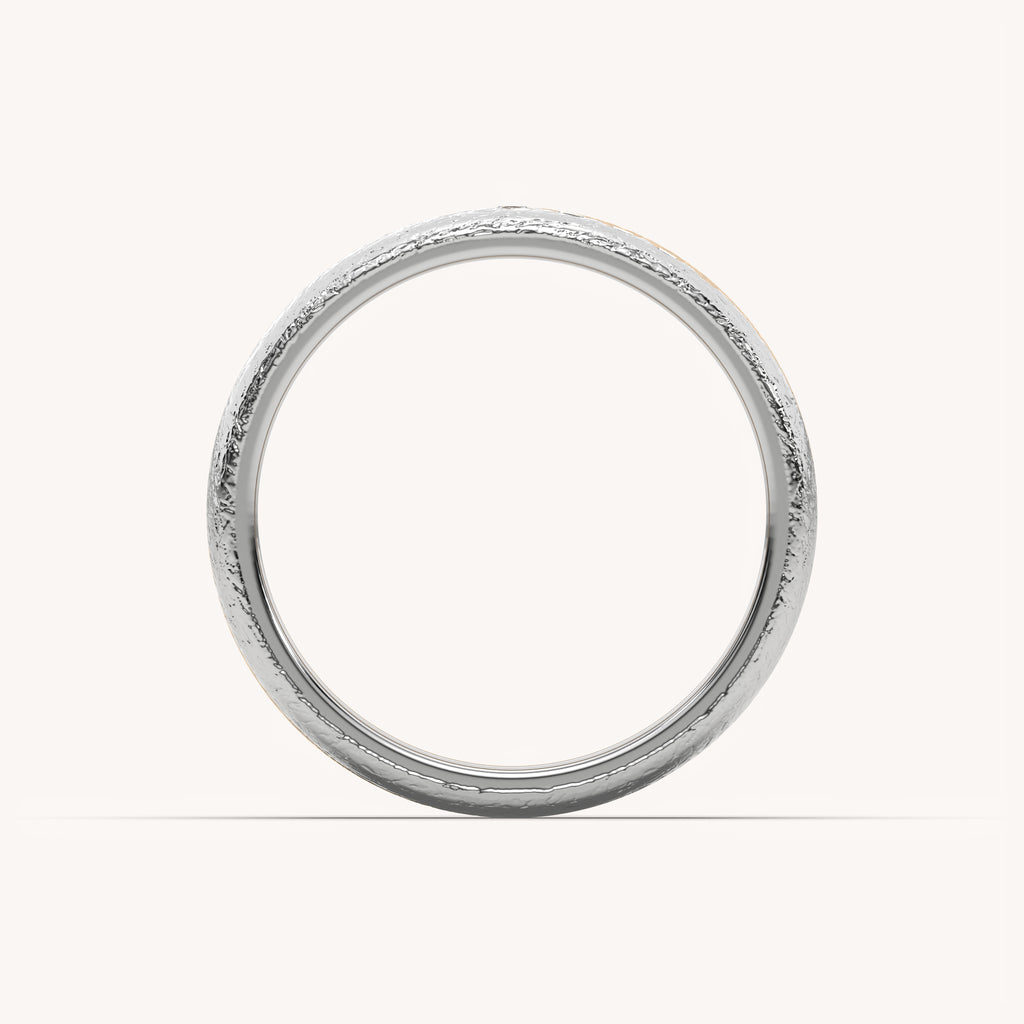 Two-Tone Textured Diamond Wedding Band