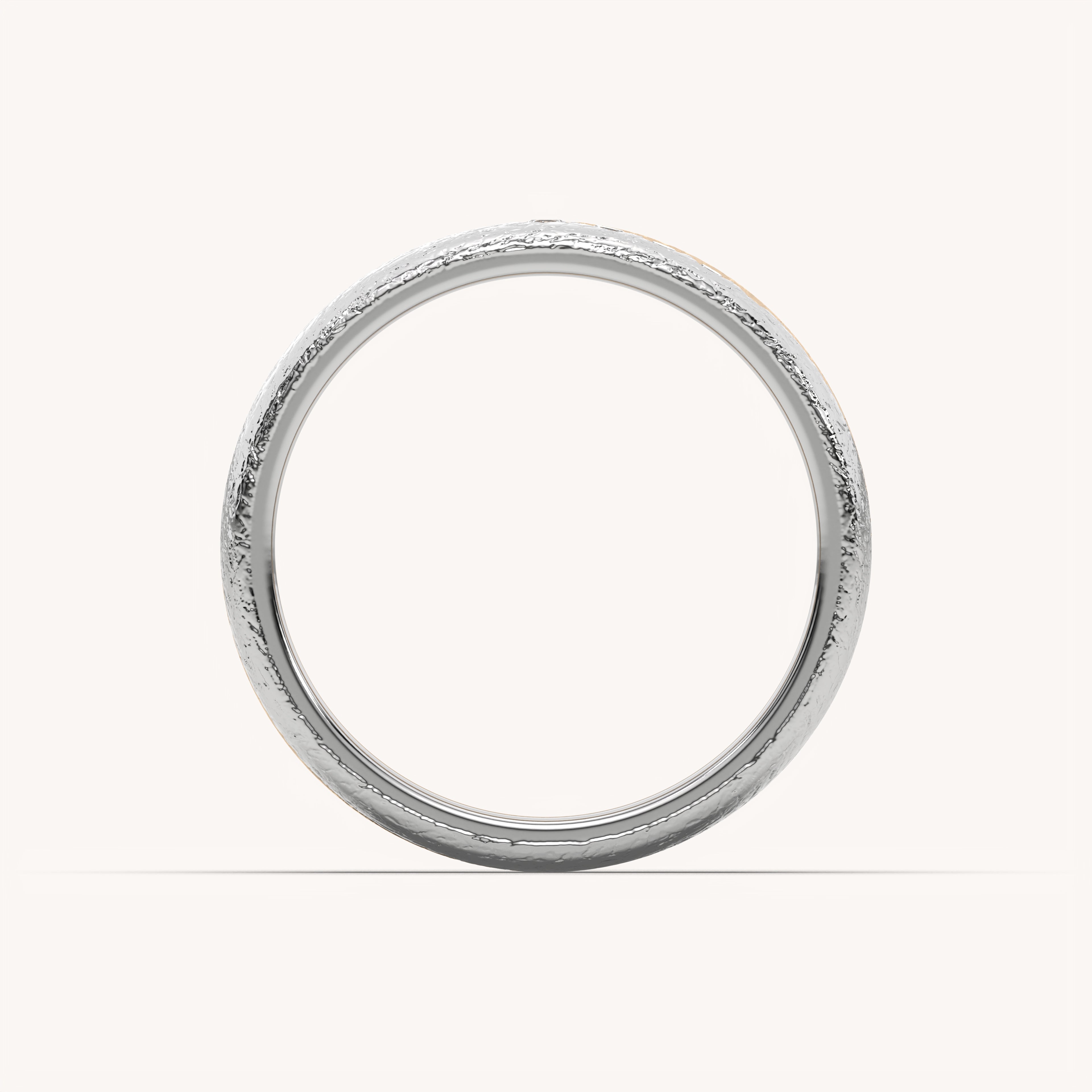 Two-Tone Textured Diamond Wedding Band