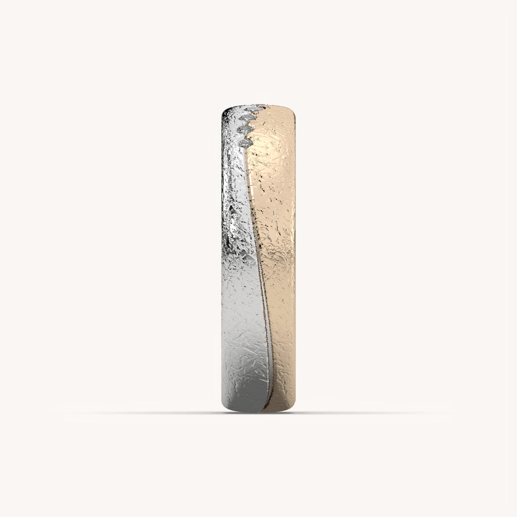 Two-Tone Textured Diamond Wedding Band
