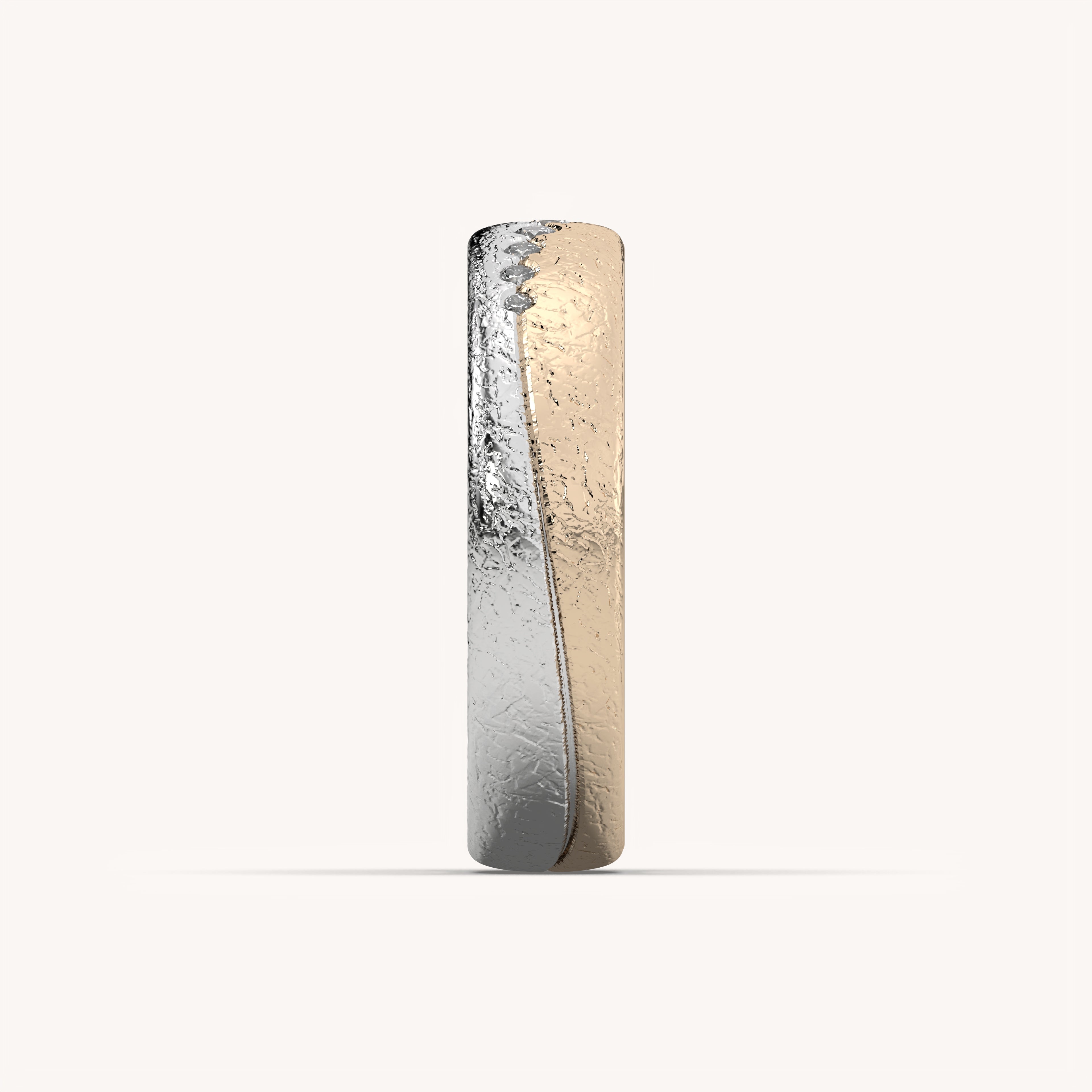 Two-Tone Textured Diamond Wedding Band
