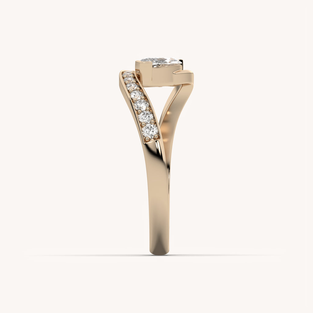 Marquise Cut Lab-Grown Diamond Bypass Ring