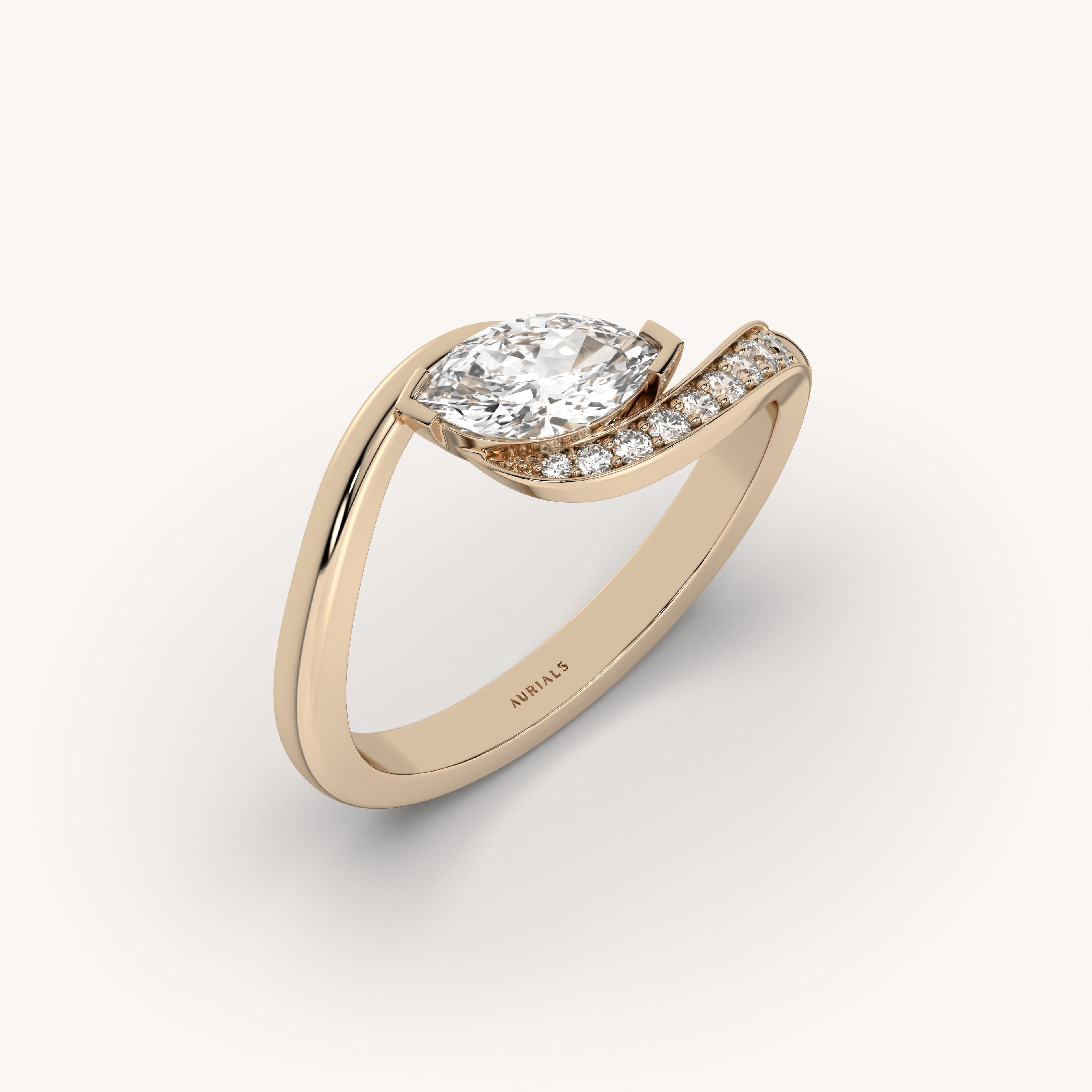Marquise Cut Lab-Grown Diamond Bypass Ring