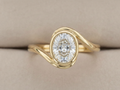 Oval 2ct Lab Diamond Bypass Engagement Ring