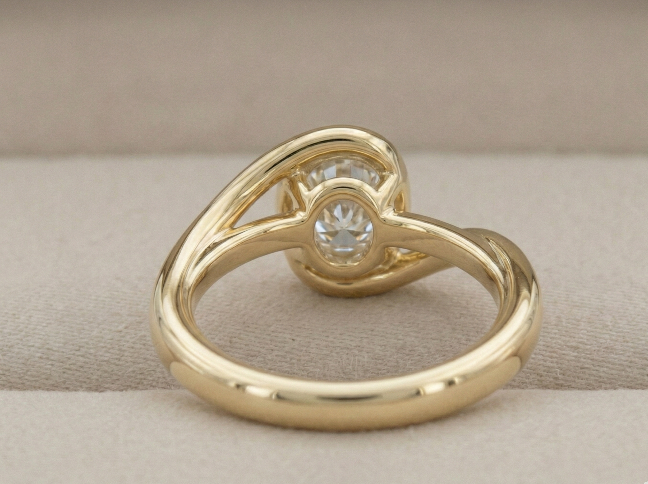 Oval 2ct Lab Diamond Bypass Engagement Ring
