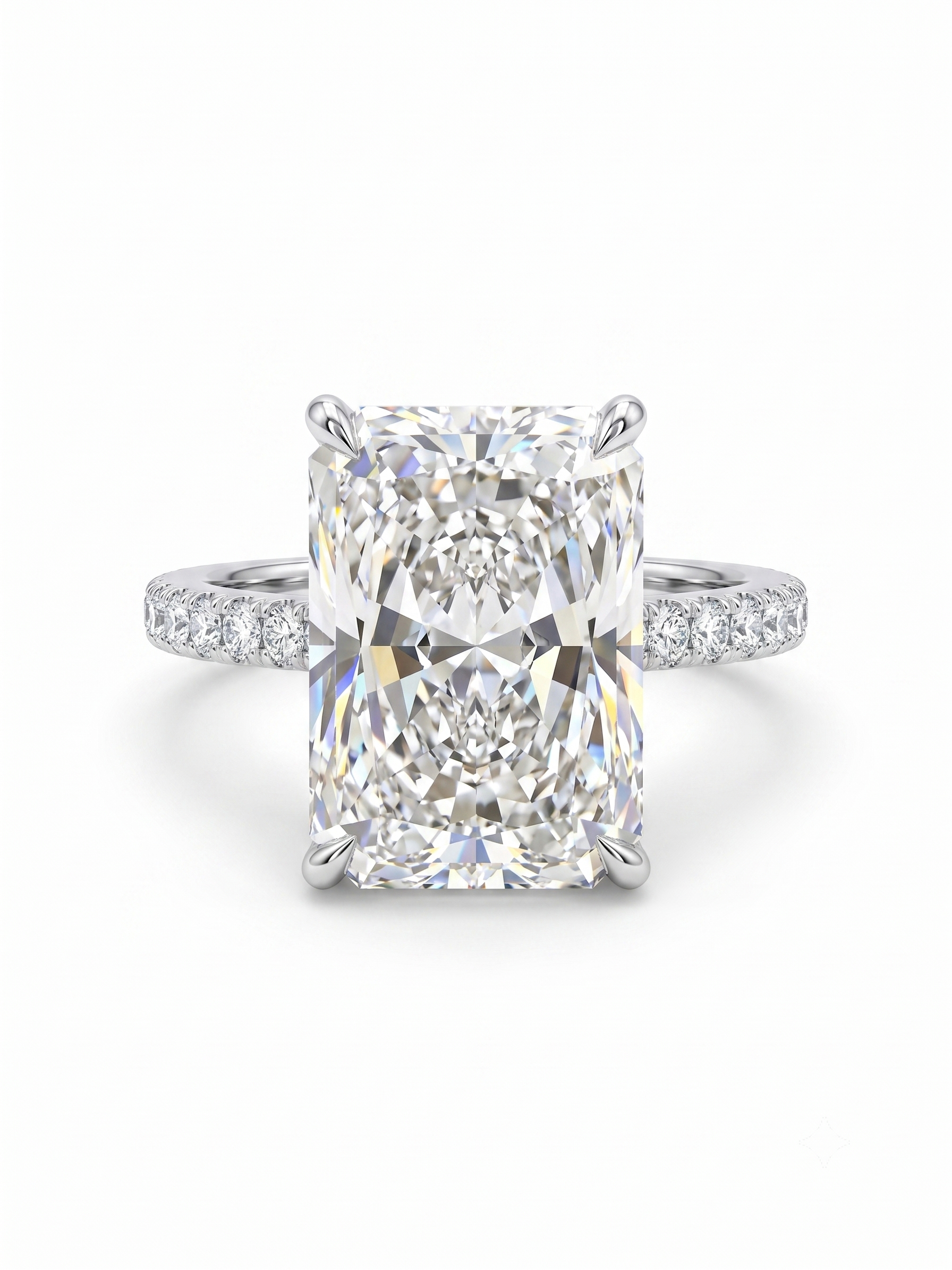 The Show-Stopping 6CT Radiant Cut Pavé Diamond Ring