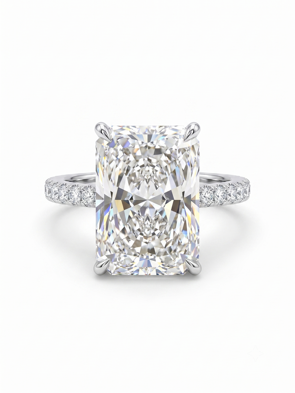 The Show-Stopping 6CT Radiant Cut Pavé Diamond Ring